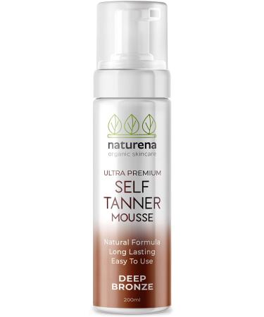 Naturena Self Tanner Tanning Mousse with Organic & Natural Ingredients, Tanning Lotion, Sunless Tanning Lotion for Darker Bronzer Skin, 6.7 Fl Oz 6.76 Fl Oz (Pack of 1)