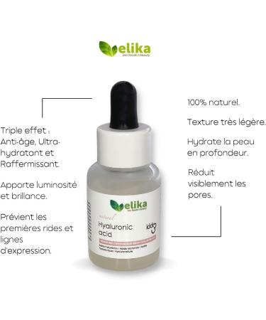 PREMIUM Hyaluronic Acid Face Serum | Reduces Wrinkles Deeply Hydrates and Softens | Radiant and Youthful Skin | 100% Organic Hyaluronic Acid Face Serum | 30ml | Koko - Elika Foods - Buy Online on GoSupps.com