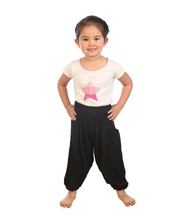 Lofbaz Children Hippy Thai Harem Aladdin Pirate Kids Pants Bohemian Baggy Colorful 0-3 Months Solid Black
