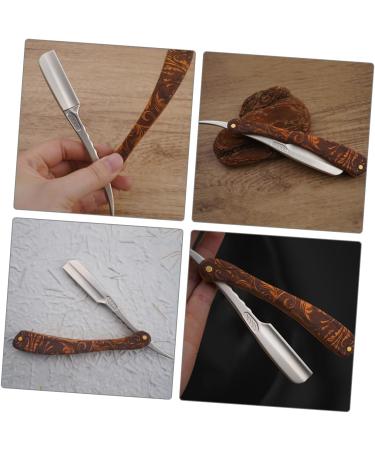 Frcolor 2-Pack Stainless Steel Hairdressing Blades Razor for Men - Safety Razor with Wood Handle | Straight Shave & Barber Tools - Buy Online on GoSupps.com