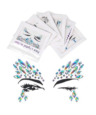 Mermaid Face Jewels Glitter Set - Halloween Rhinestone Rave Festival Stickers - Buy Online on GoSupps.com
