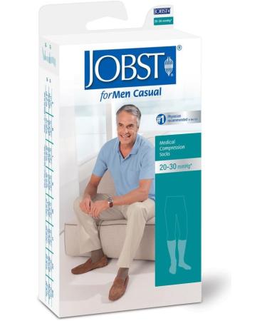 JOBST forMen Casual Knee High Compression Socks - 20-30 mmHg - Khaki Large - Men's Compression Socks - Buy Online on GoSupps.com