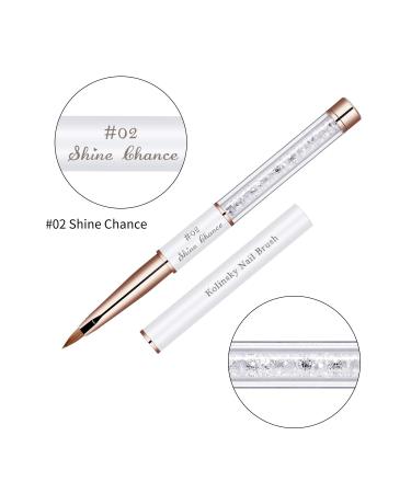 Shine Chance Acrylic Nail Brush Size 2 - 100% Real Kolinsky Art Brush for Professional Acrylic Powder Application - Handmade Manicure Tool for DIY and Salon Use - Buy Online on GoSupps.com