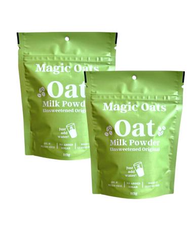 Magic Oats Original Unsweetened Oat Milk Powder. Non Dairy Vegan Coffee Creamer. Gluten & Dairy Free. No Added Sugar. Lactose & Nut Free 112g (2 Pack) 112 g (Pack of 2)
