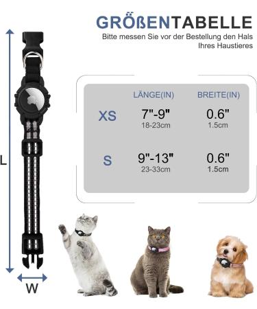 Reflective GPS Cat Neck Band with Apple AirTag Holder | Black Light Tracker for XS Cats | Airtag Cat Collar with Bell - Buy Online on GoSupps.com