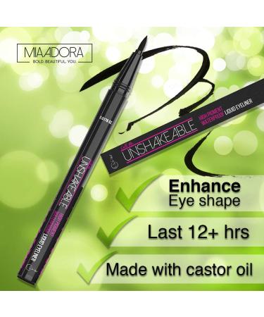 Cruelty Free Waterproof Liquid Eyeliner Pen | Non-Toxic Formula | All Day Wear | High Pigment | Winged & Cat Eye | Smudge & Tear Proof | No Stamp or Pencil Sharpener Needed - Buy Online on GoSupps.com