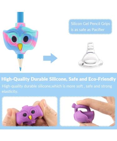 Firesara Original Owl Pencil Writing Aid - Ergonomic 3-Finger Sets for Kids | Handwriting Learning Tool for Righties & Lefties | 3-Piece Colored Set (Pink & Purple) - International Shipping Available - Buy Online on GoSupps.com