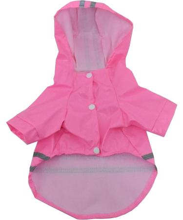 Outdoor Puppy Pet Rain Coat with Hood Waterproof Jackets PU Reflective Raincoat for Dogs Cats Apparel Clothes XL Pink - Buy Online on GoSupps.com