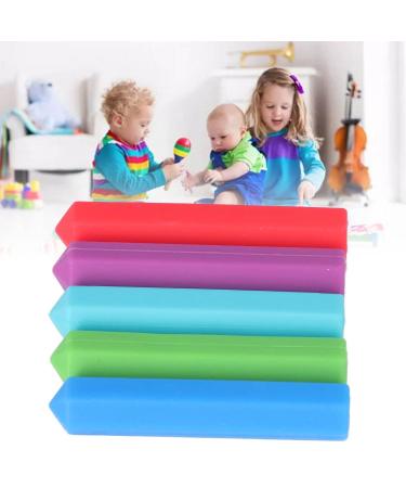 Viagasafamido 5-Piece Silicone Baby Bite Ring Set | Safe Healthy Teething Toys | Red Purple Green Blue Sky Blue - Buy Online on GoSupps.com