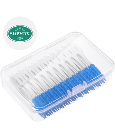 SUPVOX Interdental Brushes Dental Floss Sticks 160pcs - Portable Oral Tooth Clean (Blue) - Buy Online on GoSupps.com