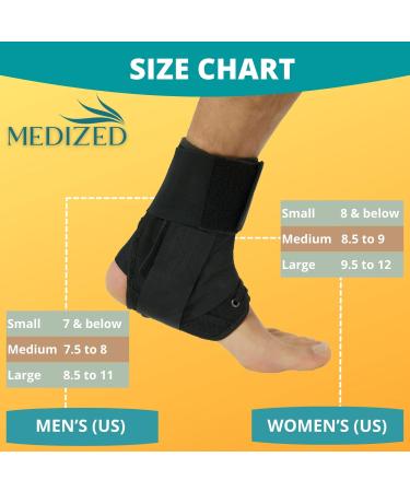 MEDIZED Ankle Brace - Adjustable Lace-Up Support for Running Basketball & Injury Recovery | Unisex Ankle Wrap for Men Women & Kids (Medium - Buy Online on GoSupps.com