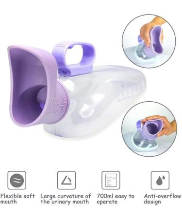 VOCA Female Urinal Container 700mL - Spill-Proof Portable Pee Bottle for Women - Easy to Clean - Home Bedridden Device - Buy Online on GoSupps.com