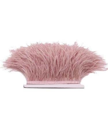 YEQIN 2 Yards Natural Ostrich Feather Fringe Trims - Dress Sewing, Craft, Clothing, Wedding Decor - Mistyrose - Buy Online on GoSupps.com