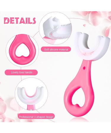 Kids U-Shaped Toothbrush 8-Piece Set | Silicone Brush | 360 Cleaning | Toddlers 1-6 Years | Pink & Blue - Buy Online on GoSupps.com
