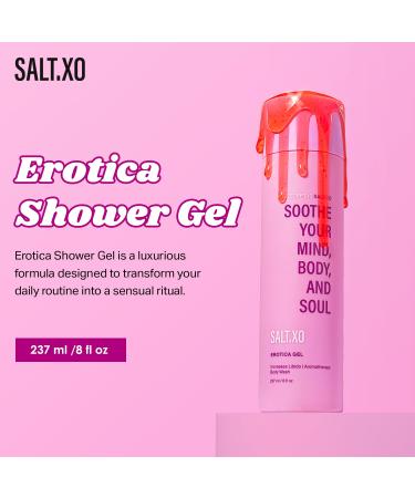 Erotica Shower Gel - Deep Cleansing Body & Face Cleanser | pH Balancing Aromatherapy | Hydrating Libido Boosting Cruelty & Paraben-Free Wash (8 Fl Oz - Buy Online on GoSupps.com