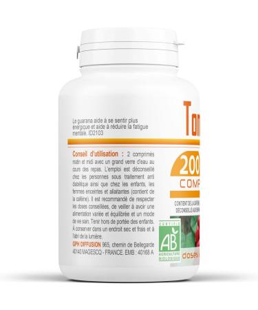 Organic Tonic 400mg - 200 tablets - Guarana Echinacea Eleutherococcus Red Ginseng - Buy Online on GoSupps.com