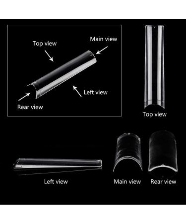 LIONVISON 500PCS XL Clear Nail Tips | Professional Acrylic Nails | 10 Sizes Half Cover French Fake Nail Tips | Home DIY and Nail Salon Use - Buy Online on GoSupps.com