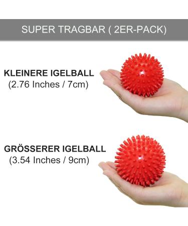 Igelball Hard Massage Ball - Nubby Massage Ball for Foot Hand & Back Pain Relief | Ideal for Plantar Fasciitis & Muscle Recovery (Red) - Buy Online on GoSupps.com