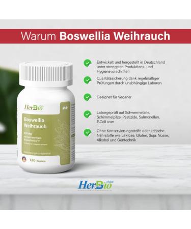 High-Dose Vegan Boswellia Frankincense Capsules - 450mg Indian Boswellia Serrata with 76% Boswelliasic Acid - 120 Count for 2 Months Supply - Buy Online on GoSupps.com