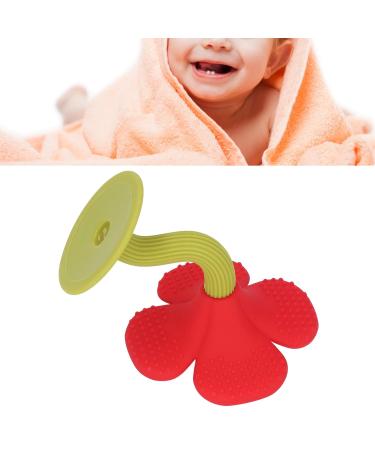 Rose Red Baby Teething Toy for Pain Relief | Easy-to-Grasp Teether with Ergonomic Handle for Chewing - Buy Online on GoSupps.com