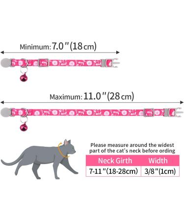 Tagme Personalized Cat Collar - Adjustable Safety Neck Band for Cats (2-Pack) - Pink - Custom Name & Phone Number Fits 18-28 cm - Buy Online on GoSupps.com
