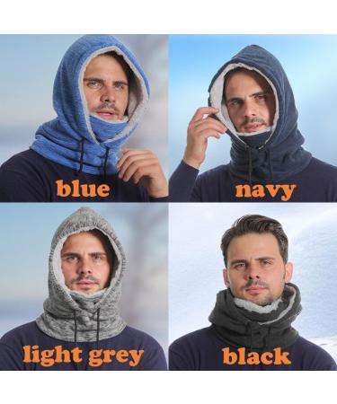 Yr.lover Winter Storm Hood - Thick Fleece Thermo Sport Ski Mask for Cold Weather | Unisex Windproof Neck Protection Hat in Blue - Buy Online on GoSupps.com