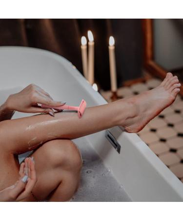 Double Blade Razor for Men & Women | Metal Single Blade Razor with 10 Pink Blades - Smooth Shaving Experience - Buy Online on GoSupps.com