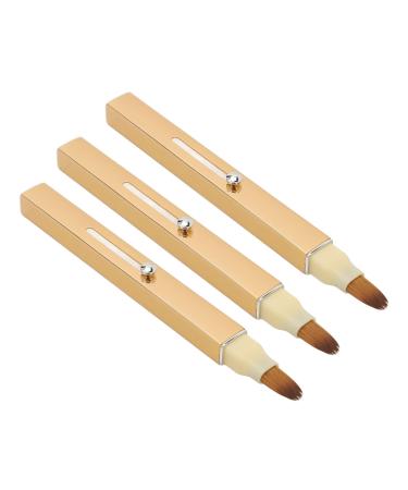 Soft Fiber Hair Automatic Sealing Design Stylish Gold Color Lip Brush Set 3pcs for Makeup Needs