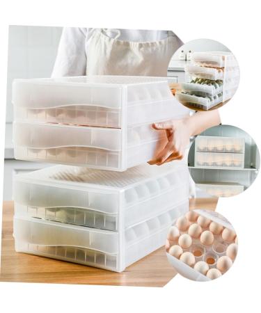 Serving Tray 2pcs Egg Storage Box Clear Container Countertop Egg Transparent Egg Holder re-usable White 26x34x17cm - Buy Online on GoSupps.com