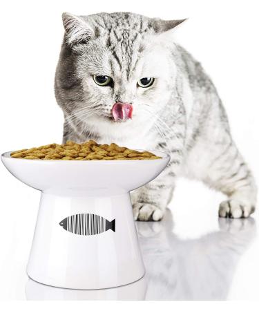 Yangbaga Cat Raised Food/Water Bowl for Elder Big Cats  Non-Skid 4.8x6.4in Premium Ceramic Cat Bowls with Stand  Sturdy and Anti-Fall White - Buy Online on GoSupps.com