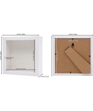 7x7 White Shadow Box Frame - Deep Display Case for Dried Flowers, Crafts, Wedding Memories, and More - Wall & Tabletop Shadow Box - Buy Online on GoSupps.com