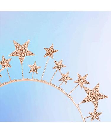 Rhinestone Star Headband Shiny Rose Gold Headpiece Elegant Star Crown & Halo Crown for Bridal & Party Hairdos Women & Girls Hair Accessories(Rose Gold). - Buy Online on GoSupps.com
