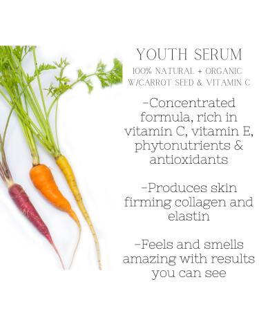 Organic Youth Serum with Vitamin C & E - Brightening Face Serum for Fine Lines & Wrinkles - 2 oz - Buy Online on GoSupps.com