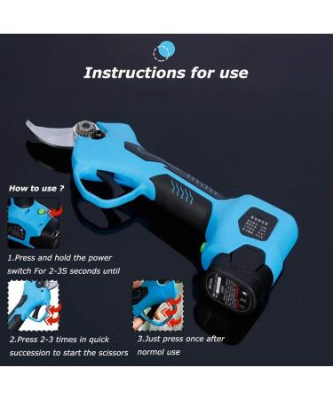 Cordless Electric Pruning Shears 1 6.8V Li-Ion Cordless Electric Pruning Shears 25Mm (1.0 Inch) Cutting Diameter Small Gift - Buy Online on GoSupps.com