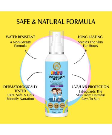 Buy Mom & World Mineral Based Kids Sunscreen Spray SPF 50 - Water Resistant & Safe for Babies | 120ml - Buy Online on GoSupps.com
