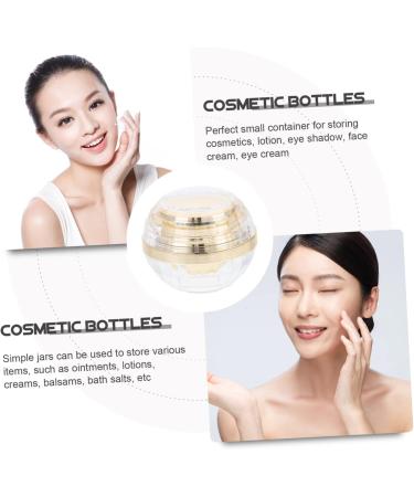 Mikinona Cream Bottle Glass Terrarium with Lid Empty Cream Jars Clear Container Lip Balm Jar Lotion Holder Empty Cosmetic Glass Containers Travel Pp Inner Cosmetic Box Skin Care 7.1X6X6CM Golden - Buy Online on GoSupps.com
