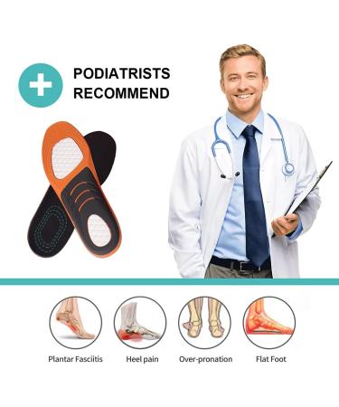Orthopedic Insoles for Work Shoes - Medium Arch Support Gel Inserts for Men & Women | Plantar Fasciitis Relief (EU35-39) - Buy Online on GoSupps.com