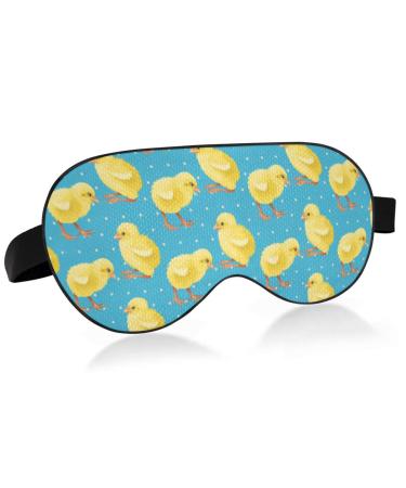 Yellow Chicken Seamless Eye Mask for Sleep Light Blocking Funny Sleeping Mask with Adjustable Strap Soft Lightweight Eye Cover Blindfold for Men Women Work Travel Naps