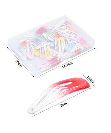 Jinlaili 40 Pack Colorful Glitter Hair Clips for Kids & Women 5cm Snap Metal Hair Accessories - Buy Online on GoSupps.com