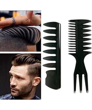 3-Piece Men's Styling Comb Set - Black Pompadour, Wide Tooth, and Streaker Comb for Wet, Curly, Thick, and Oily Hair - Buy Online on GoSupps.com