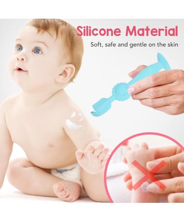 Baby Po-Cream Applicator - Silicone Diaper Cream Spatula with Suction Cup Base for Newborns (Blue) | Prevent Dirty Fingers - Buy Online on GoSupps.com