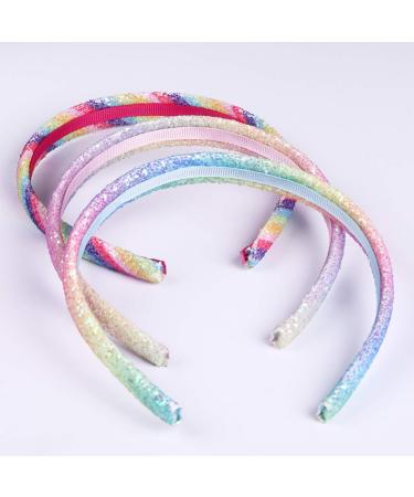 Girls Rainbow Headbands - 8 Pcs Sequin Heart Mermaid Hairbands Set - Buy Online on GoSupps.com