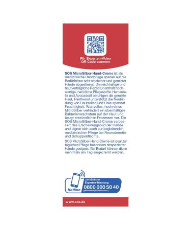 Buy SOS Microsilber Hand Cream 75 ml - Rich Moisturizer for Very Dry Hands | Panthenol & Urea | Neurodermatitis Relief | International Shipping Available - Buy Online on GoSupps.com