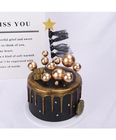 40 PCS Gold Ball Cake Topper Set for Birthday, Baby Shower, Wedding Decoration - Buy Online on GoSupps.com