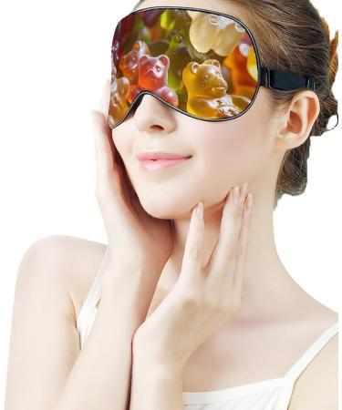 Bears Candies Funny Eye Mask - Soft Blindfold with Adjustable Strap for Comfortable Sleep & Travel - Buy Online on GoSupps.com