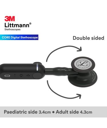 3M Littmann CORE Digital Stethoscope Black 69 cm 8490 - Single Black Chestpiece - Buy Online on GoSupps.com
