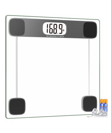 Scale for Body Weight Digital Bathroom Scale Weighing Scale Bath Scale, LCD Display Batteries and Tape Measure Included, 400lbs