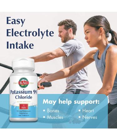 KAL Potassium 99 Mg - 100 Tablets | Essential Electrolyte Support - Buy Online on GoSupps.com