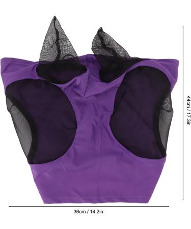 Horse Mesh Fly Mask Breathable Elastic Horse Face Mask with Ears Riding Equestrian Equipment (Purple) - Buy Online on GoSupps.com