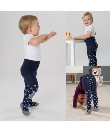 LaLoona Baby Crawling Tights with ABS Anti-Slip Sole and Knees - Stars Blue 74/80 (6-12 Months) - Buy Online on GoSupps.com